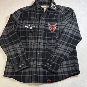 Hellfire Club Black Plaid Men's Casual Shirt